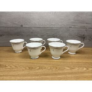 WATERFORD Fine Bone China Ballet Ribbon Tea Cup 3.25” - Set of 6